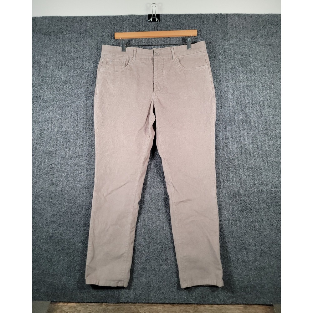 Holderness Bourne Baxter Pants Mens 35x30 (Fits 35x28.5) Corduroy Beige Casual